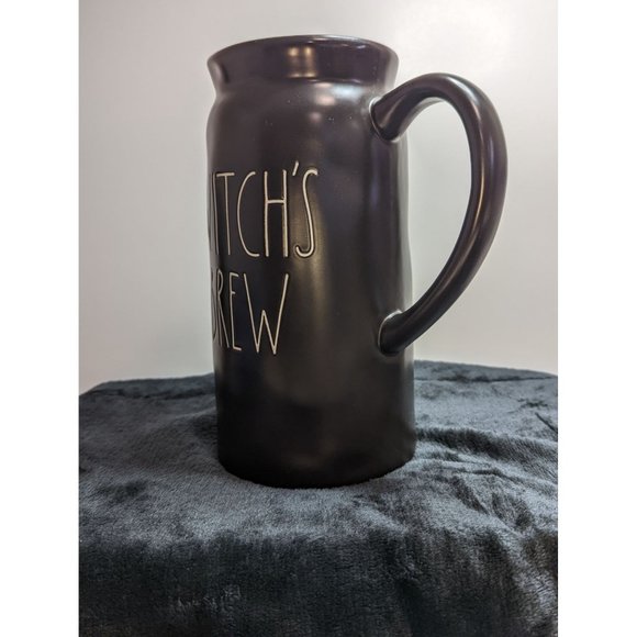 Rae Dunn NEW Halloween Spooky “WITCH’S BREW” Black Ceramic Pitcher with Recipe o - Picture 5 of 7